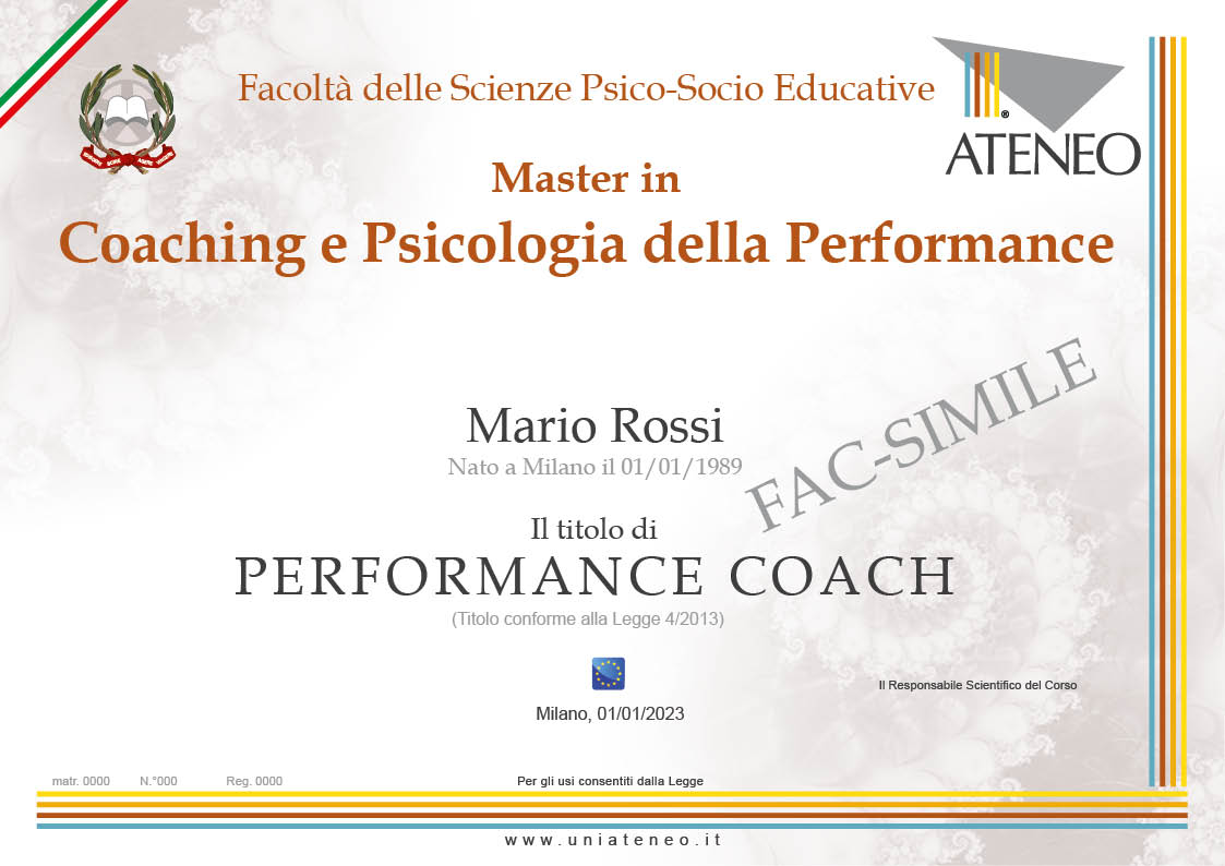 Attestato Performance Coach