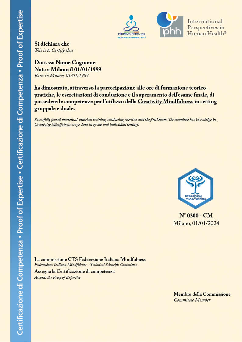 Certificato Mindfulness MBCP